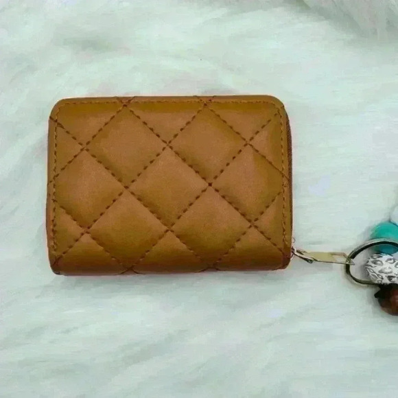 Brown  Faux Leather Card Wristlet Wallet - Picture 5 of 6
